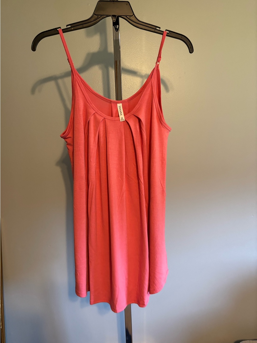 Zenana thin strap‎ tank flowy oversized size medium peach color